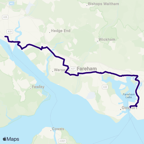 First Portsmouth Fareham & Gosport Central Station - The Hard Interchange map