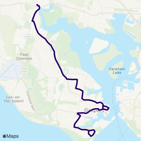 First Portsmouth Fareham & Gosport Bus Station - Gilkicker Road map