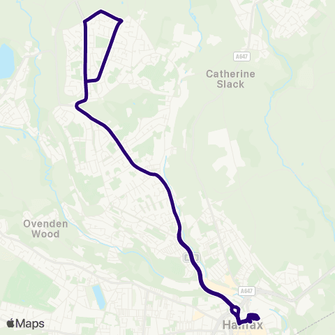 First Halifax Halifax Bus Sta - Halifax Bus Sta map