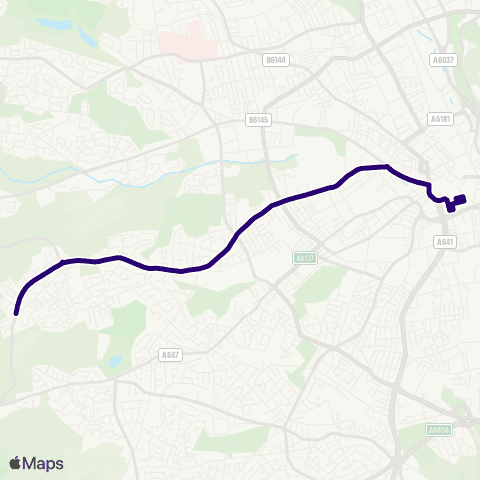 First Bradford Clayton The Av - Bradford Interchange Bus Sta map