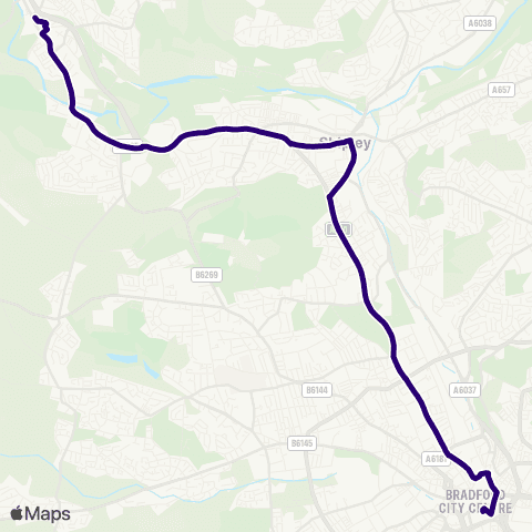 First Bradford Bingley Rail Sta E - Bradford Interchange Bus Sta map