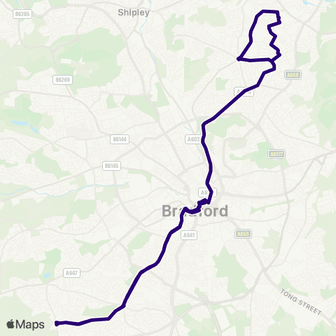 First Bradford Cooper Lane Jct - Cooper Lane Jct map