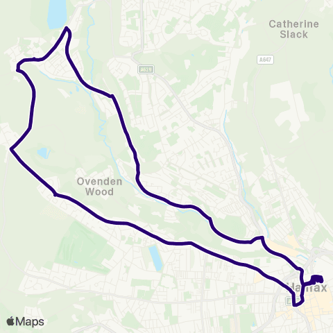 First Halifax Mixenden Road Top - Halifax Bus Station map