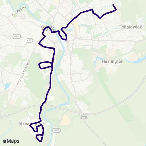 First York Acaster Lane - Ashley Park map