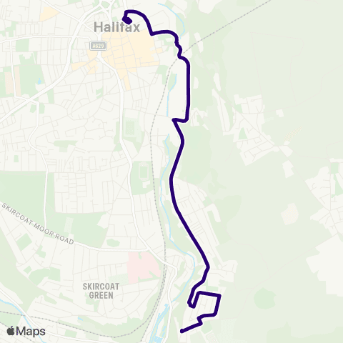 First Halifax Backhold Ln Park Lane - Halifax Bus Sta map
