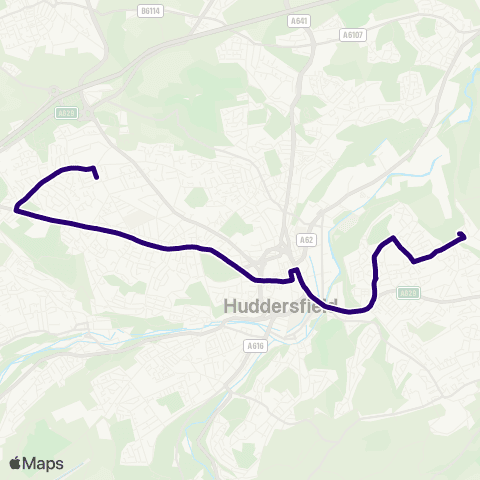 First Halifax Calder Valley & Huddersfield Thorncliffe Street - Dalton Terminus map