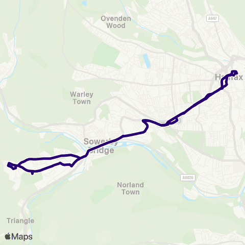 First Halifax Halifax Bus Sta - Halifax Bus Sta map