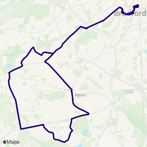 First Bradford Bradford Interchange Bus Sta - Cooper Ln Terminus map