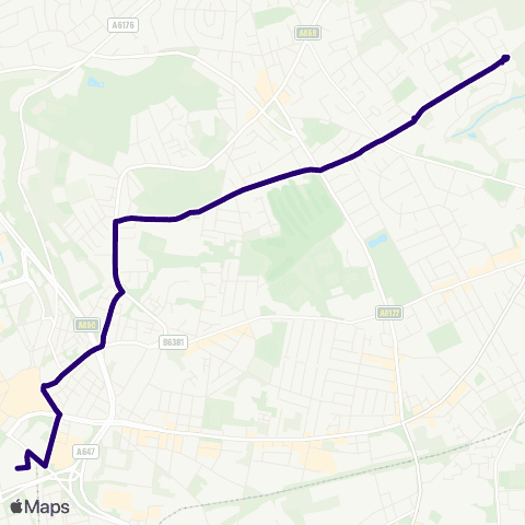 First Bradford Fagley Terminus - Bradford Interchange Bus Sta map