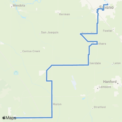 FCRTA Coalinga Transit map