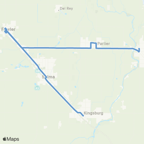 FCRTA Kingsburg-Reedley map