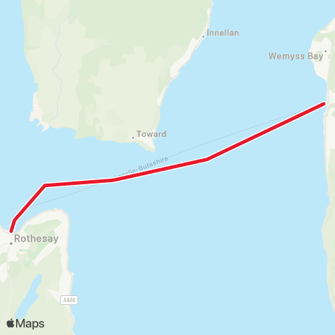 Caledonian MacBrayne Rothesay - Wemyss Bay map