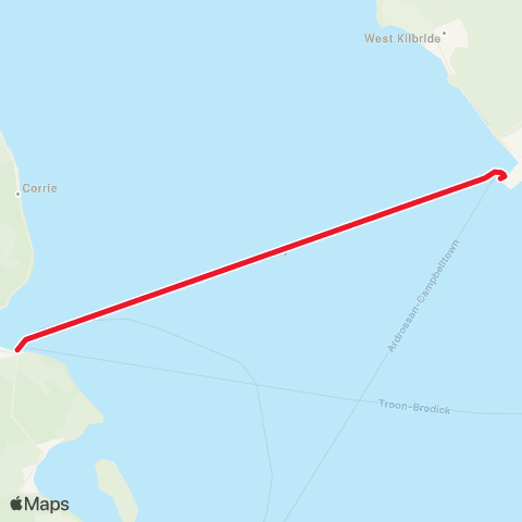 Caledonian MacBrayne Brodick Isle of Arran - Ardrossan map