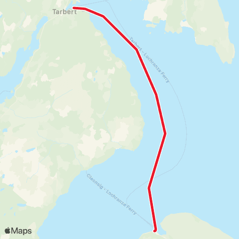 Caledonian MacBrayne Lochranza Arran - Claonaig map