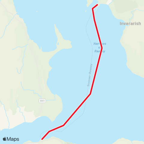 Caledonian MacBrayne Sconser Isle of Skye - Raasay map