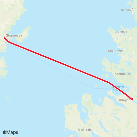 Caledonian MacBrayne Ullapool - Stornoway Lewis map
