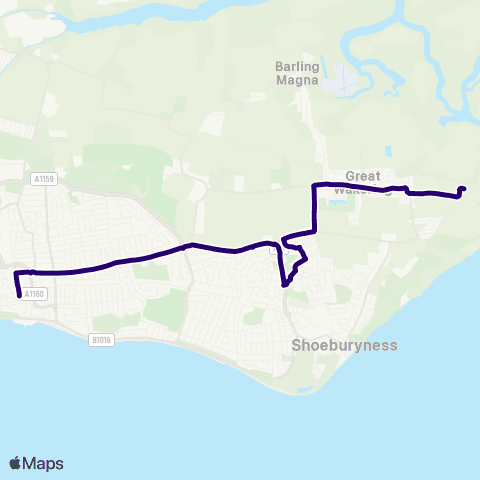 First Essex Travel Centre - Shoebury Asda map