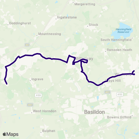 First Essex The Swans - Eagle Way map