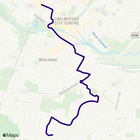 First Essex Heath Drive - Bus Station map