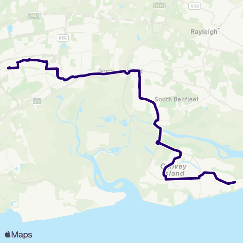 First Essex Bus Station - Leigh Beck map