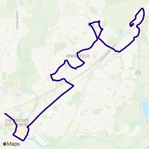 First Essex Beaulieu Park Railway Sta - Bus Sta map