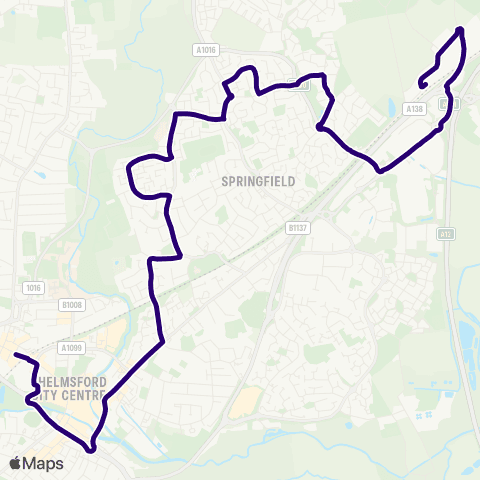First Essex Beaulieu Park Railway Sta - Bus Sta map