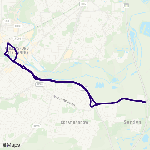 First Essex Sandon P&R - Sandon P&R map