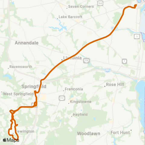 Fairfax Connector Saratoga - Pentagon Express map