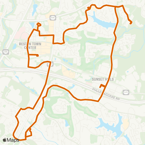 Fairfax Connector Lake Anne - Hunters Woods map