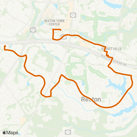 Fairfax Connector Reston - South Lakes - Herndon M map
