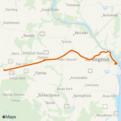 Fairfax Connector Stringfellow Rd. - Pentagon map