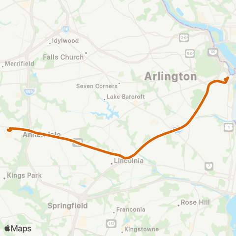 Fairfax Connector Pentagon - Annandale map