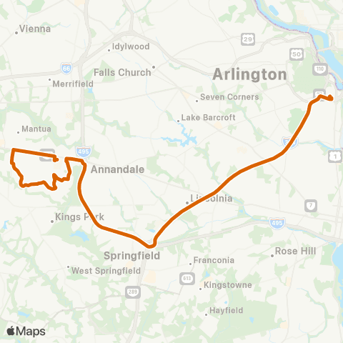 Fairfax Connector Braeburn Dr - Pentagon map