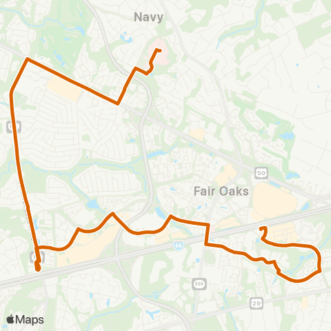 Fairfax Connector Monument - Fair Oaks Hosp map