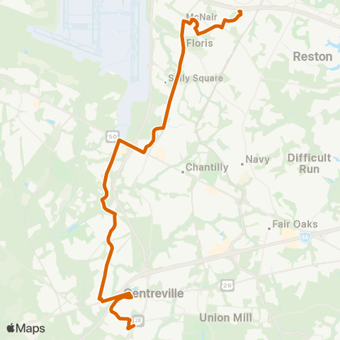 Fairfax Connector Herndon Metro - Centreville map