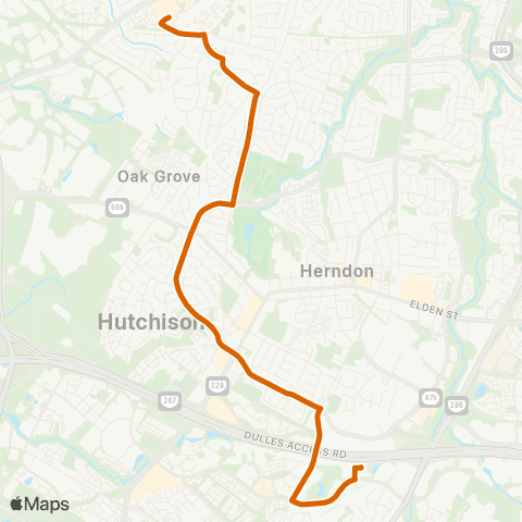 Fairfax Connector Sterling - Herndon Metro map