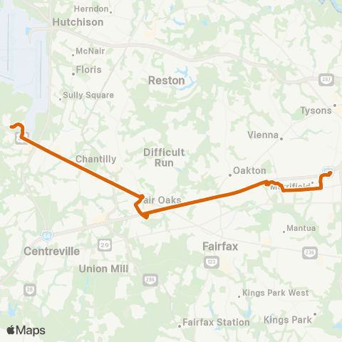 Fairfax Connector Chantilly - Dunn Loring Limited Sto map