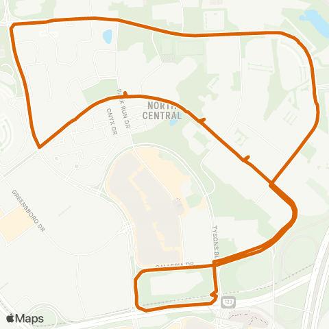 Fairfax Connector Central Tysons - Tysons Corner Metr map