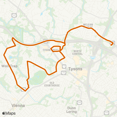 Fairfax Connector Old Courthouse - Beulah map