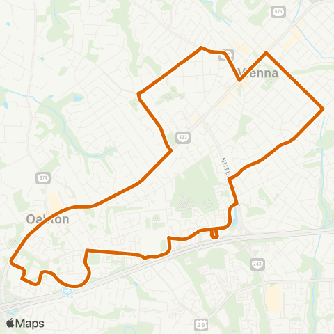 Fairfax Connector Vienna-Oakton map