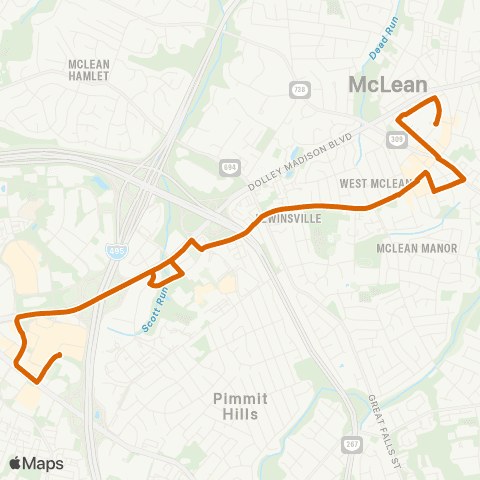 Fairfax Connector Chain Bridge Road - McLean map
