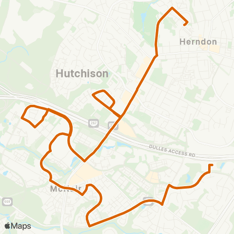 Fairfax Connector Coppermine - Elden - Herndon Metro map