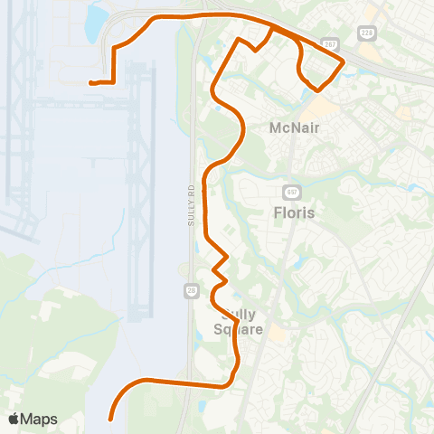 Fairfax Connector Dulles Airport - Udvar Hazy map
