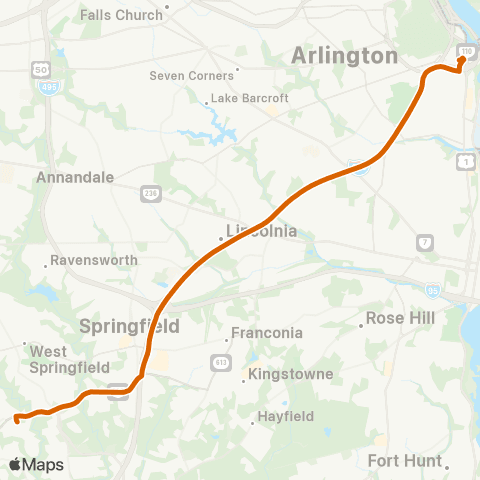 Fairfax Connector Gambrill - Pentagon Express map