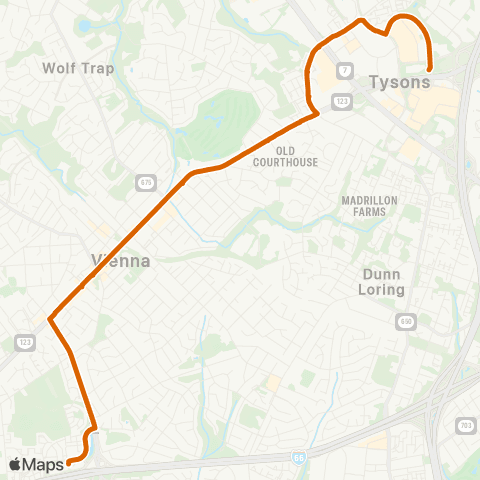 Fairfax Connector Maple Avenue - Tysons map