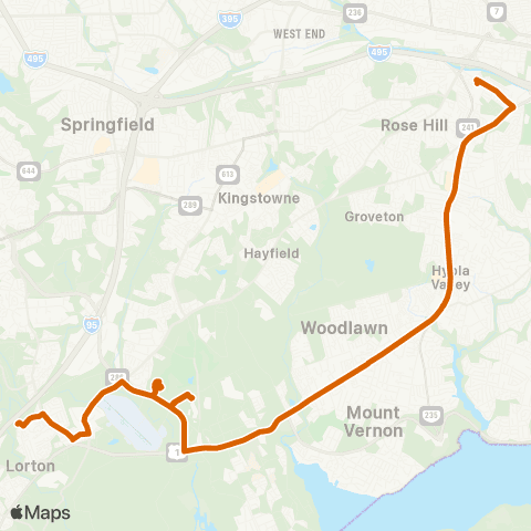 Fairfax Connector Richmond Hwy map