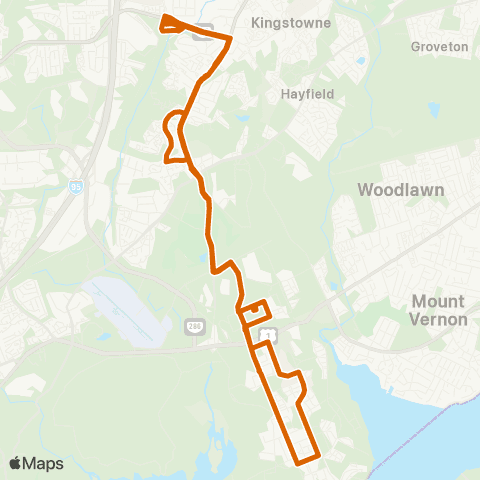 Fairfax Connector Fort Belvoir Express map