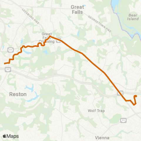 Fairfax Connector Reston Town Center - Tysons map