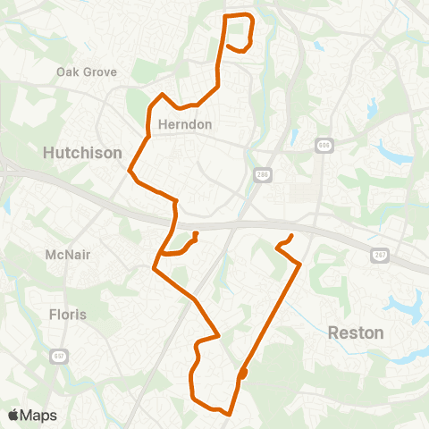 Fairfax Connector Kingstream - Herndon - Fox Mill map