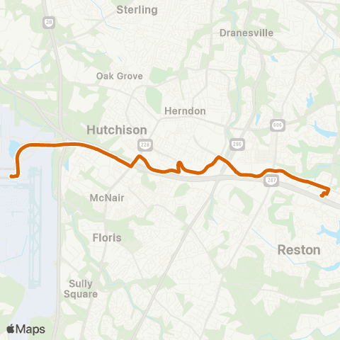 Fairfax Connector Sunset Hills map